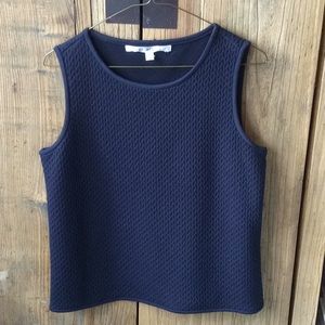 Navy sleeveless knit shell